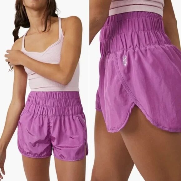 Free People Movement The Way Home Athletic Nylon High Rise Shorts Magenta Medium - Picture 10 of 10